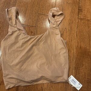 NWT- Aerie Sparkling Brown Crop Top